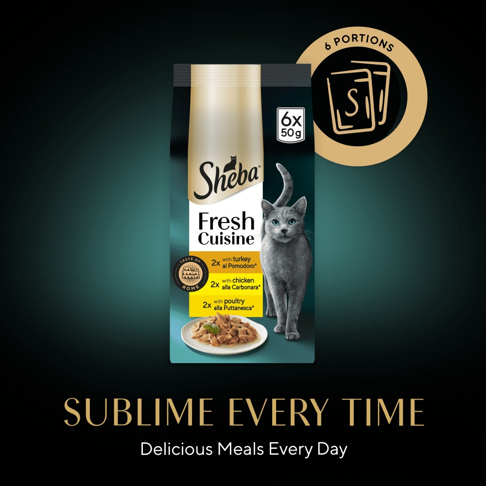 SHEBA® Fresh Cuisine Taste of Rome Wet Cat Food Poultry in Gravy 6x50g Pouch - 4