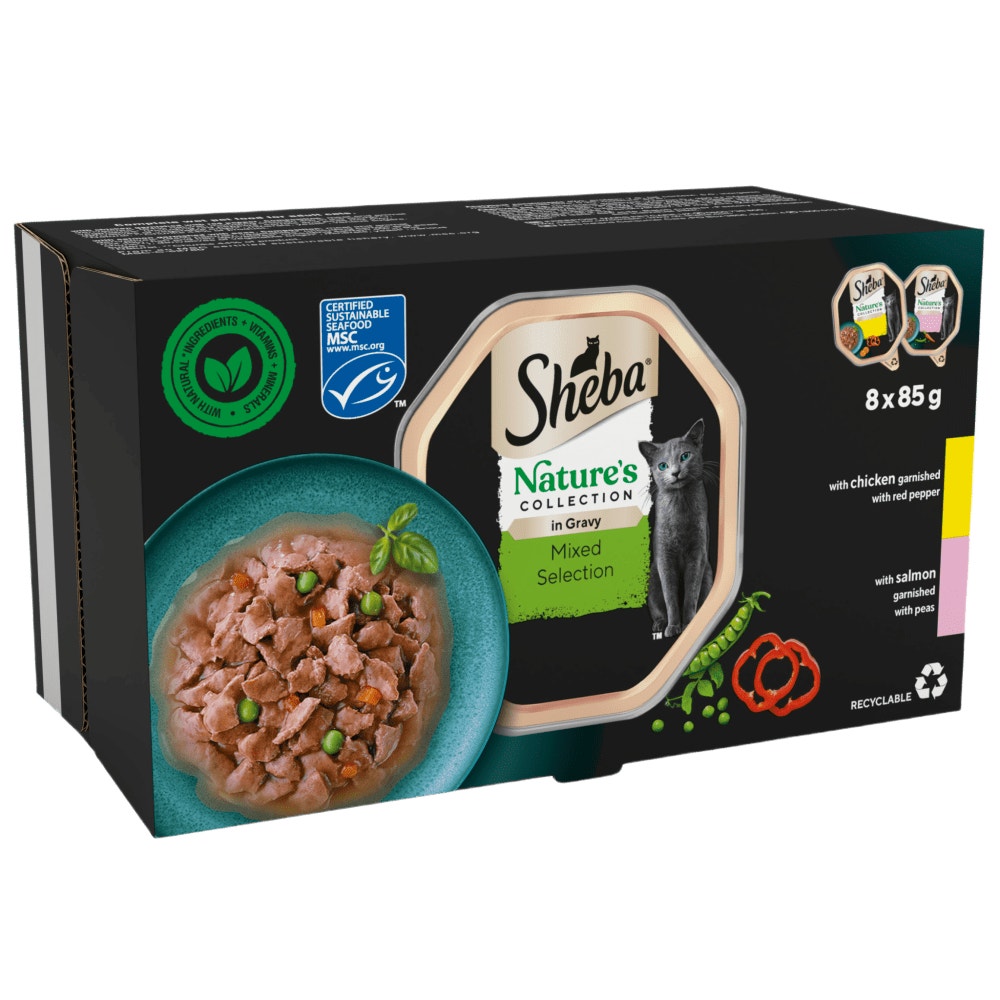 SHEBA® Nature's Collection Adult Cat Food Mixed Selection Gravy 8x85g Tray - 1