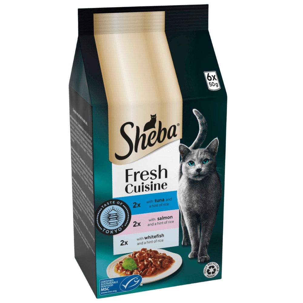 SHEBA® Fresh Cuisine Taste of Tokyo Wet Cat Food Fish in Gravy 6x50g Pouch - 1