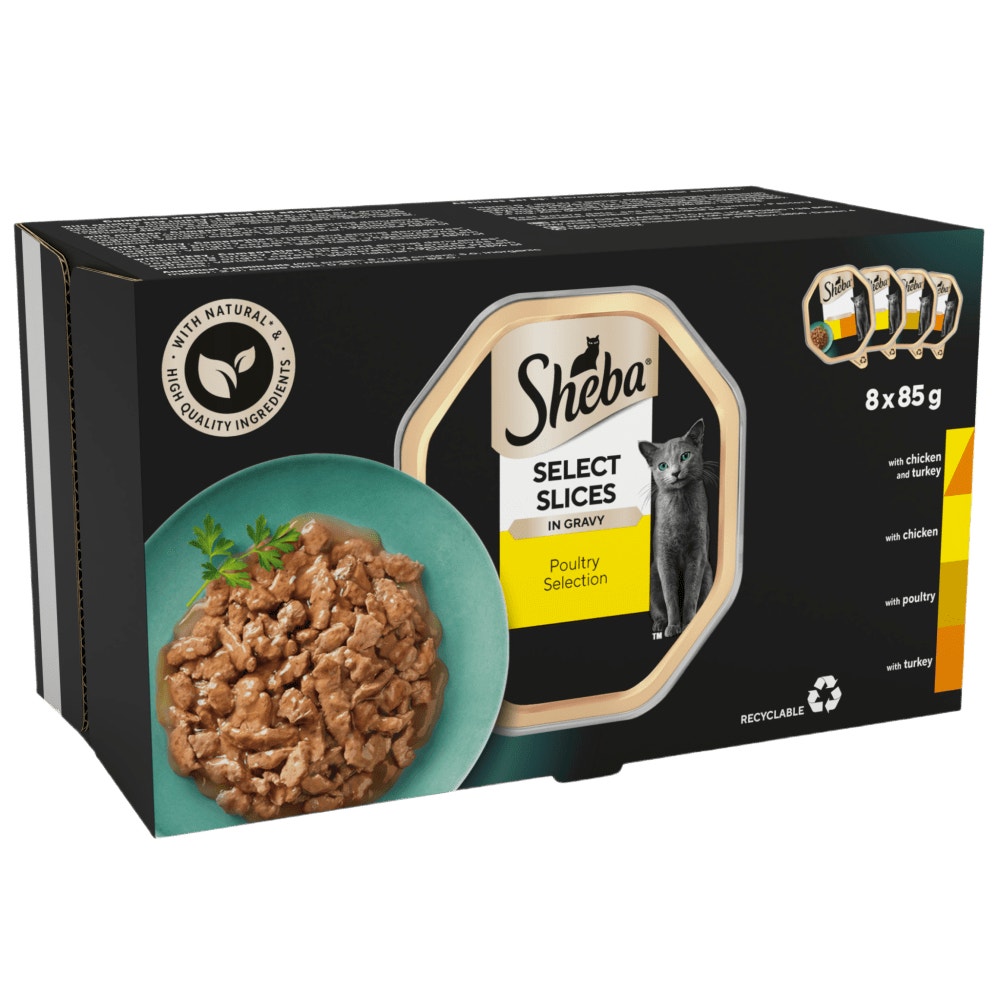 SHEBA® Select Slices Trays Poultry Selection in Gravy 8 & 32 x 85g - 1