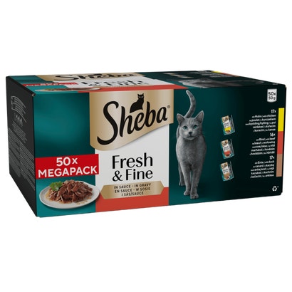 Fresh & Fine Adult Wet Cat Food Meaty Pieces In Gravy Pouches
